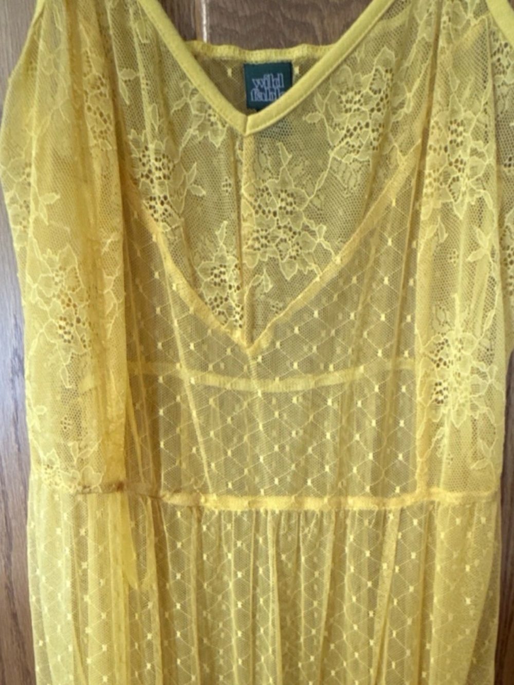 wild fable Mustard Yellow Sheer Dot Maxi Dress - Picture 3 of 3